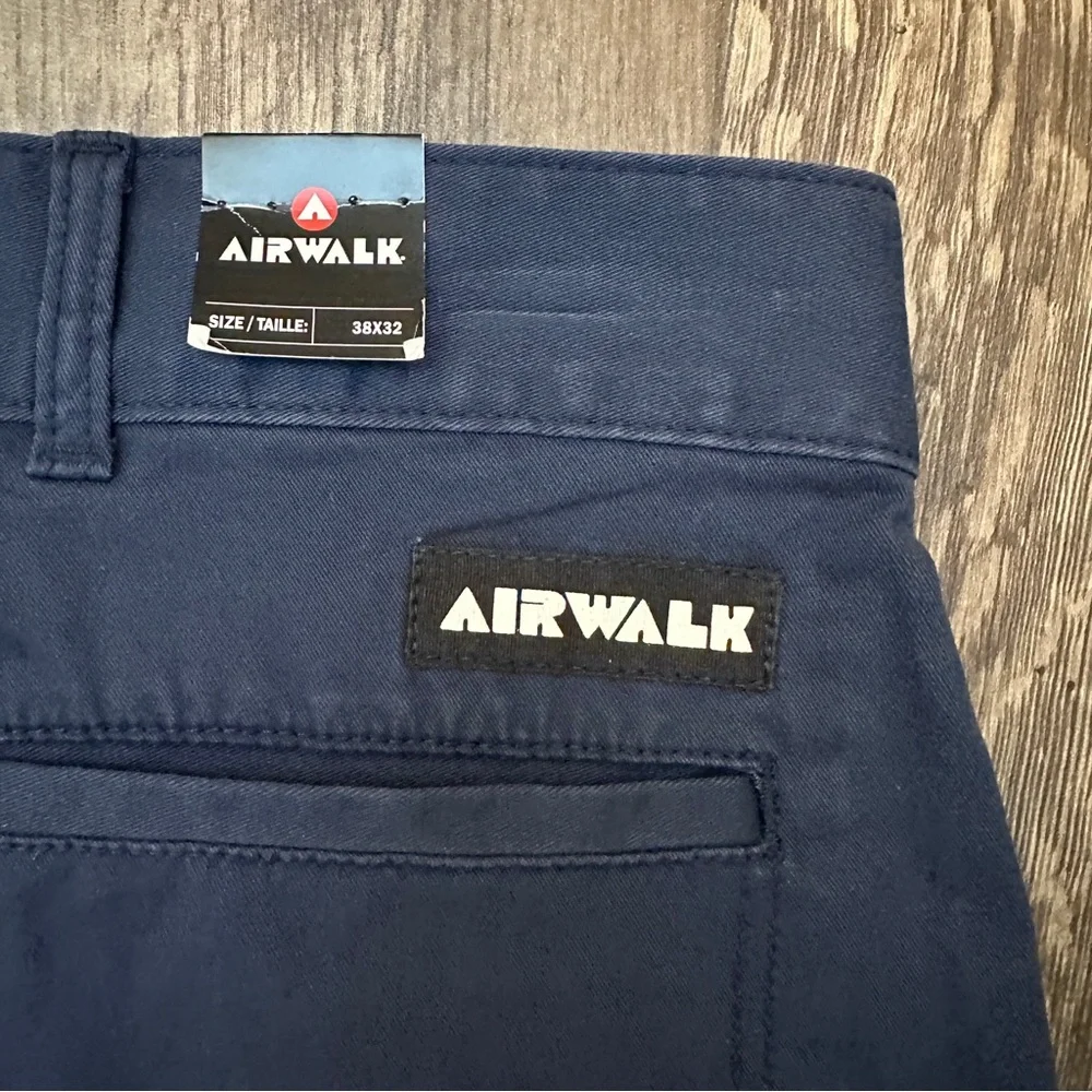 Airwalk Stay Fast Chino Cotton Pants Mens Size 38x32 Blue Marine